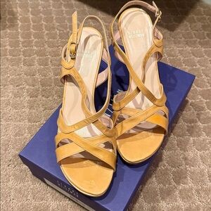 Stuart Weitzman Mustard Yellow Strappy Sandals